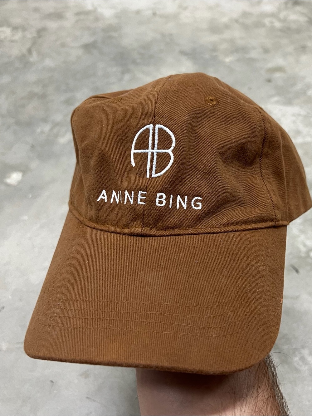 Anine Bing Sport Brown Adjustable Baseball Cap Hat Logo Embroidered One Size